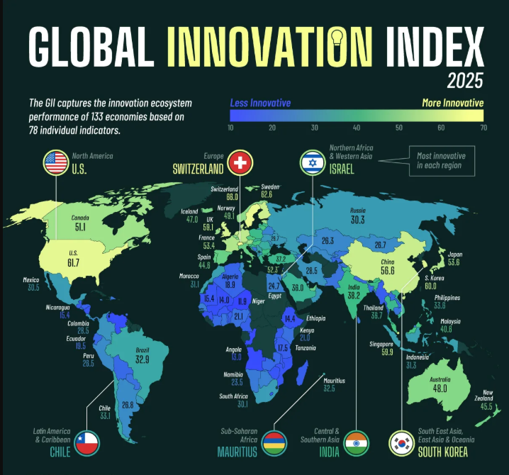 Israel and Germany among the world’s most innovative countries